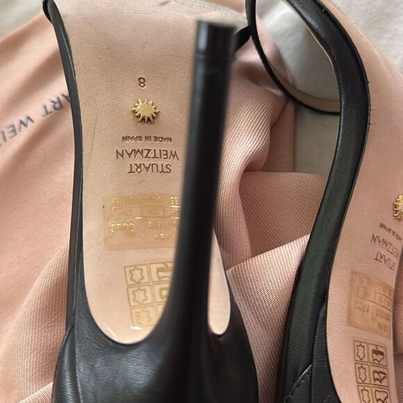 23 450.00 NWOB Stuart Weitzman Black Leather Nudistsong Ankle Cuff Sandals - Picture 10 of 10